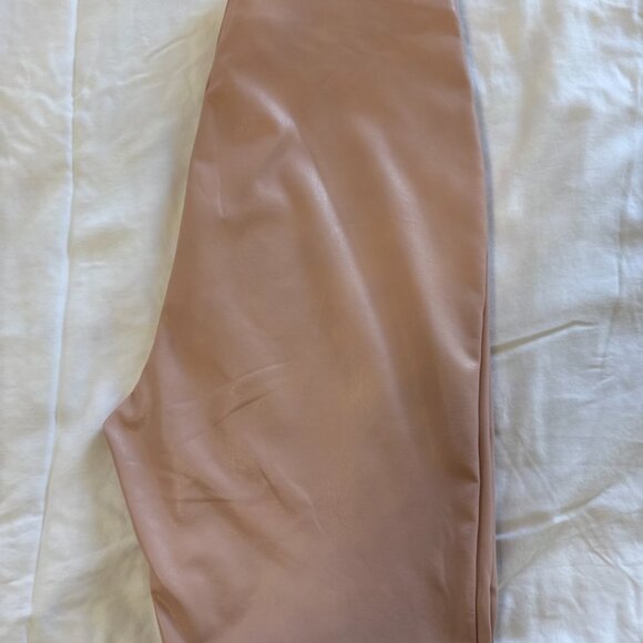Express Faux Leather Leggings – Light Blush Pink, Size S - Picture 6 of 7